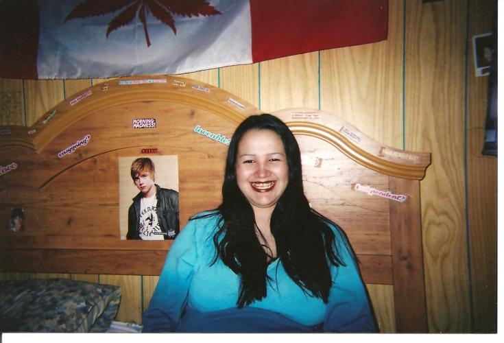 This is my Beautiful Daughter,  Anita in her sister's Angel's bedroom right after she had her baby Blaize.