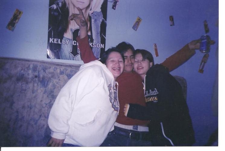 This picture was taken @ her place,with her boyfriend Wayne & her sister Angel, having a party